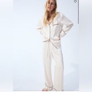 H&M Satin Pajamas Cream